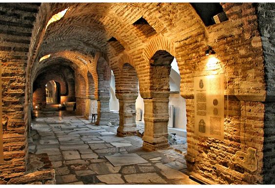 Catacombs of Saint Demetrius, Thessaloniki, the church is believed to be built, the site of the old Roman baths, where Saint Demetrius was executed.